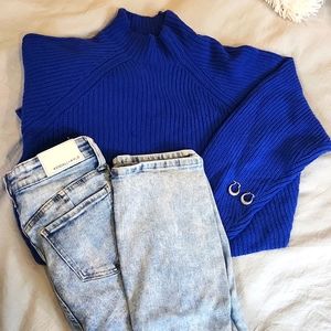 Blue Crop Sweater